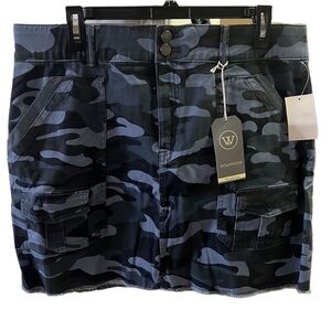 Wit & Wisdom Blue Vintage Indigo Camo Skirt